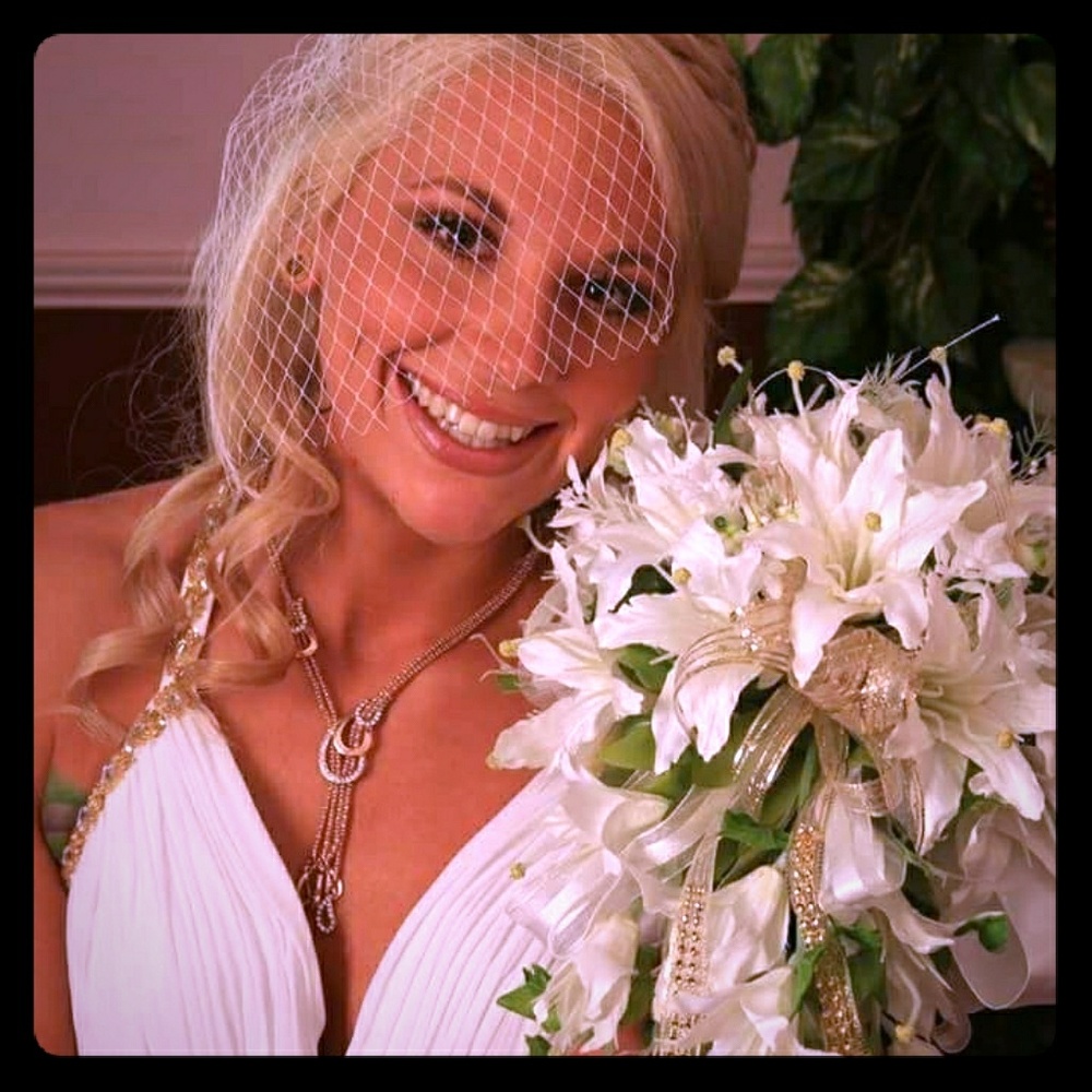 Wedding Birdcage Veil w/ flower clip